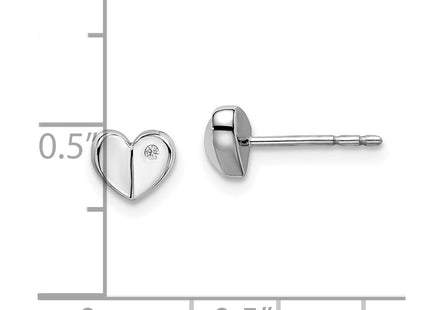 Sterling silver diamond heart earrings, further view