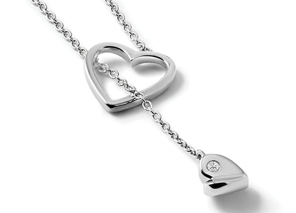 White Ice Sterling Silver Rhodium-plated Diamond Heart Necklace