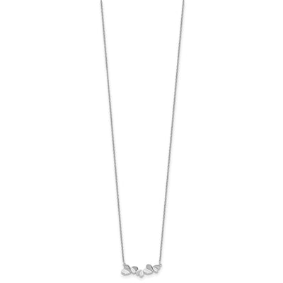 White Ice Sterling Silver Rhodium-plated Diamond Heart Bar Necklace