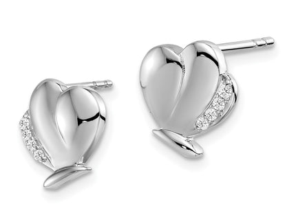 Sterling silver diamond butterfly earrings, alternate view