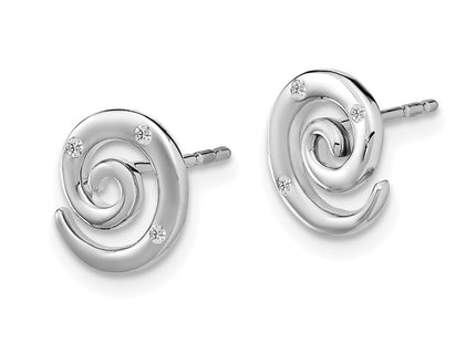 Sterling silver diamond earrings, alternate view