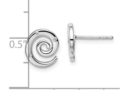 Sterling silver diamond earrings, further view