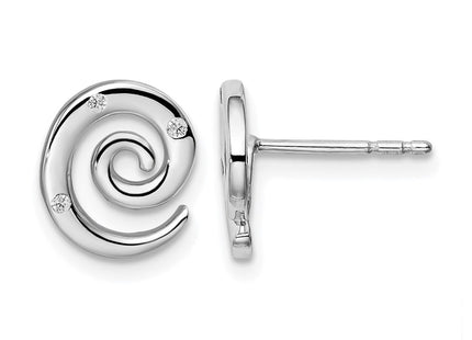 Sterling silver diamond earrings