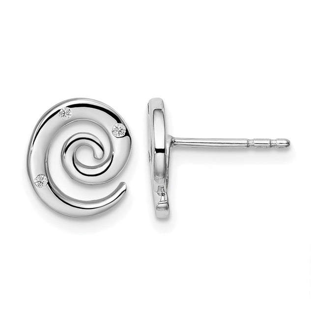 Sterling silver diamond earrings