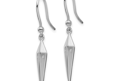 Sterling silver diamond drop earrings, alternate view