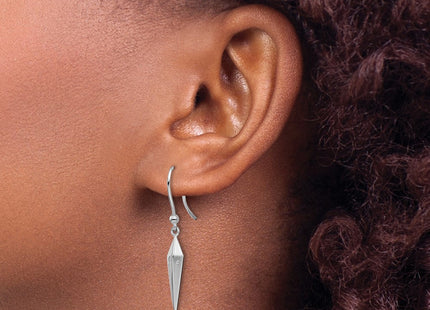 Sterling silver diamond drop earrings, another view
