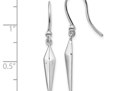 Sterling silver diamond drop earrings, further view