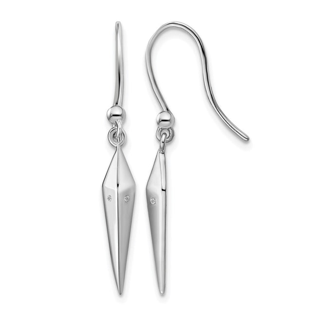 Sterling silver diamond drop earrings