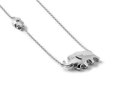 White Ice Sterling Silver Rhodium-plated Diamond Elephant Necklace