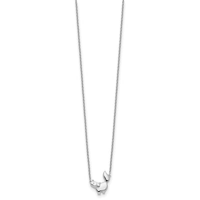 White Ice Sterling Silver Rhodium-plated Diamond Cat Necklace