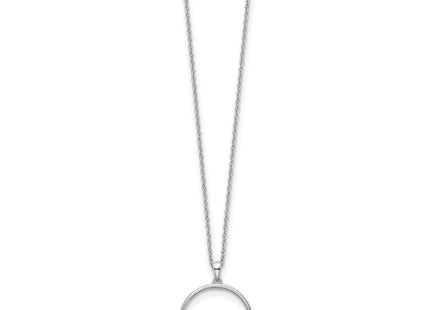 Sterling silver diamond circle necklace, alternate view