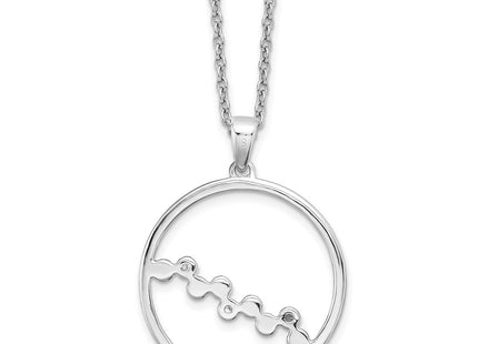 Sterling silver diamond circle necklace, another view