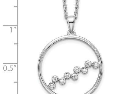 Sterling silver diamond circle necklace, additional view