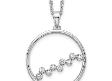 Sterling silver diamond circle necklace
