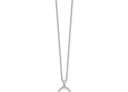 Sterling silver diamond oval necklace, alternate view