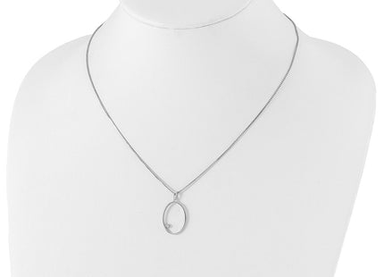 Sterling silver diamond oval necklace, further view