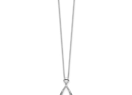 Sterling silver diamond teardrop necklace, alternate view