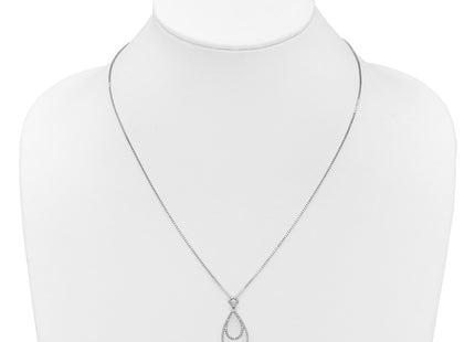 Sterling silver diamond teardrop necklace, further view