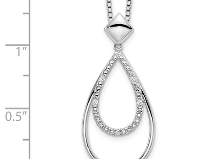 Sterling silver diamond teardrop necklace, another view