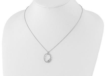 Sterling silver diamond oval necklace, further view