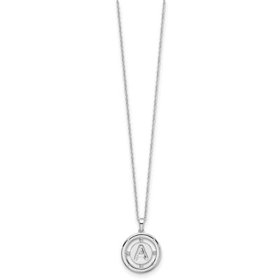 White Ice Sterling Silver Rhodium-plated Diamond Letter A Initial Necklace with Extender