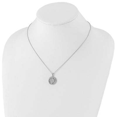 White Ice Sterling Silver Rhodium-plated Diamond Letter A Initial Necklace with Extender