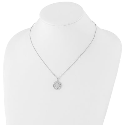 White Ice Sterling Silver Rhodium-plated Diamond Letter C Initial Necklace with Extender