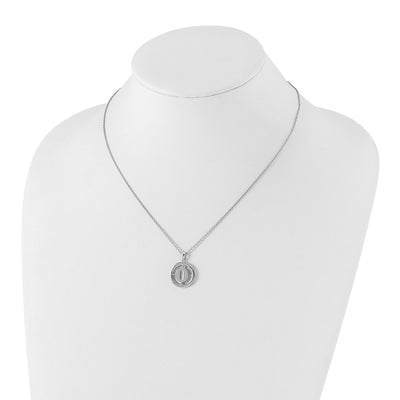 White Ice Sterling Silver Rhodium-plated Diamond Letter I Initial Necklace with Extender