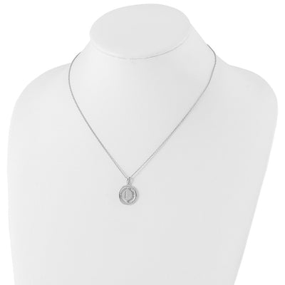White Ice Sterling Silver Rhodium-plated Diamond Letter L Initial Necklace with Extender