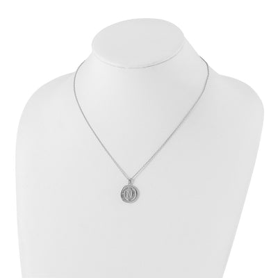 White Ice Sterling Silver Rhodium-plated Diamond Letter N Initial Necklace with Extender