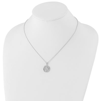 White Ice Sterling Silver Rhodium-plated Diamond Letter R Initial Necklace with Extender