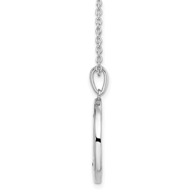 White Ice Sterling Silver Rhodium-plated Diamond Letter S Initial Necklace with Extender