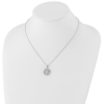 White Ice Sterling Silver Rhodium-plated Diamond Letter S Initial Necklace with Extender