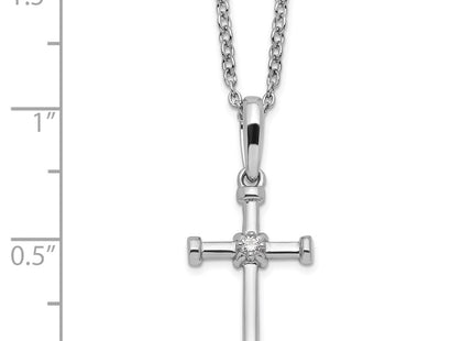 Sterling silver diamond cross necklace, further view