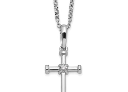 Sterling silver diamond cross necklace