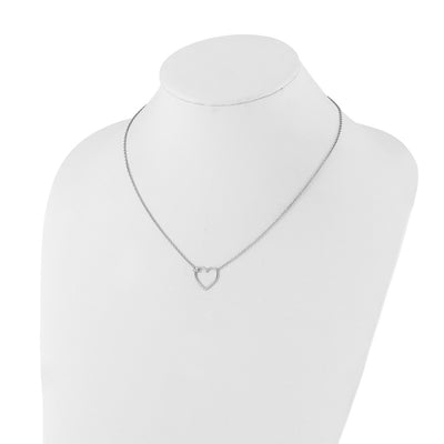 White Ice Sterling Silver Rhodium-plated Diamond Open Heart Necklace