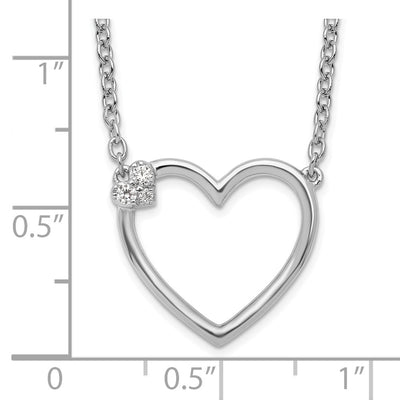 White Ice Sterling Silver Rhodium-plated Diamond Open Heart Necklace