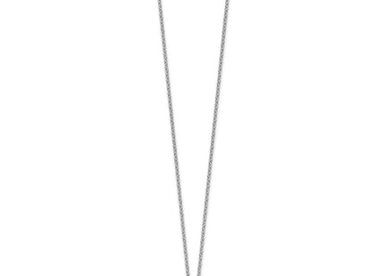 White Ice Sterling Silver Rhodium-plated Rose-tone Diamond Hearts Necklace with Extender (Style QW541-18)