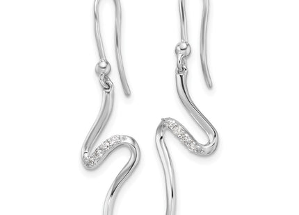 Sterling silver diamond drop earrings, alternate view