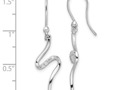 Sterling silver diamond drop earrings, further view