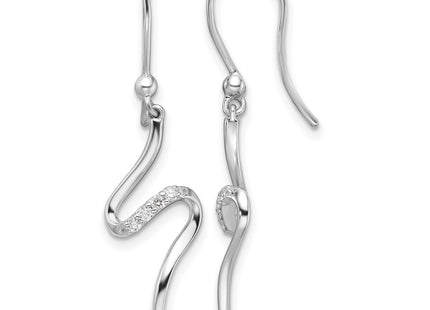 Sterling silver diamond drop earrings