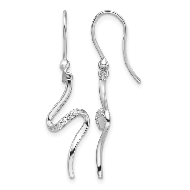 Sterling silver diamond drop earrings