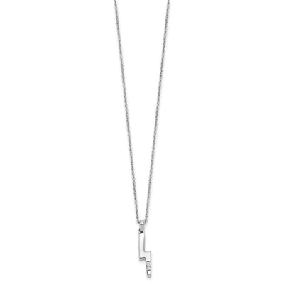 White Ice Sterling Silver Rhodium-plated Diamond Lightning Bolt Necklace plus Extender