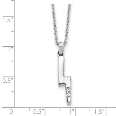 White Ice Sterling Silver Rhodium-plated Diamond Lightning Bolt Necklace plus Extender