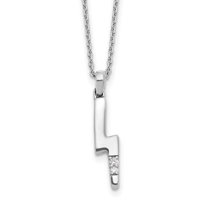 White Ice Sterling Silver Rhodium-plated Diamond Lightning Bolt Necklace plus Extender