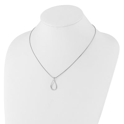 White Ice Sterling Silver Rhodium-plated Diamond Teardrop Necklace plus Extender