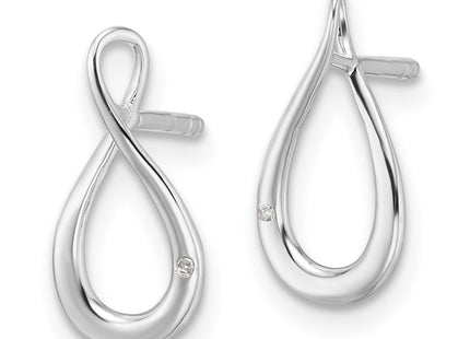 Sterling silver diamond earrings, alternate view