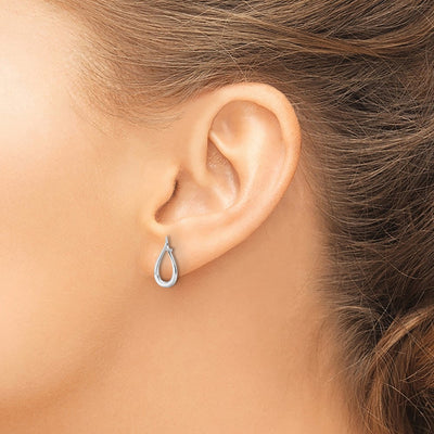 White Ice Sterling Silver Rhodium-plated Diamond Post Earrings, 14 x 7.4mm