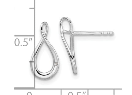 Sterling silver diamond earrings, further view