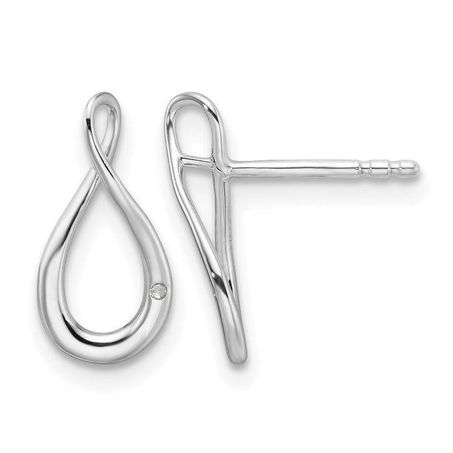 Sterling silver diamond earrings
